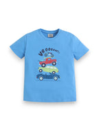 Boys Car Print Cotton Pajama Set “ T-Shirt & Full Pants Nightwear