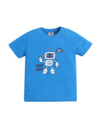 Boys Robot Graphic Cotton Pajama Set “ T-Shirt & Pajama Pants Nightwear