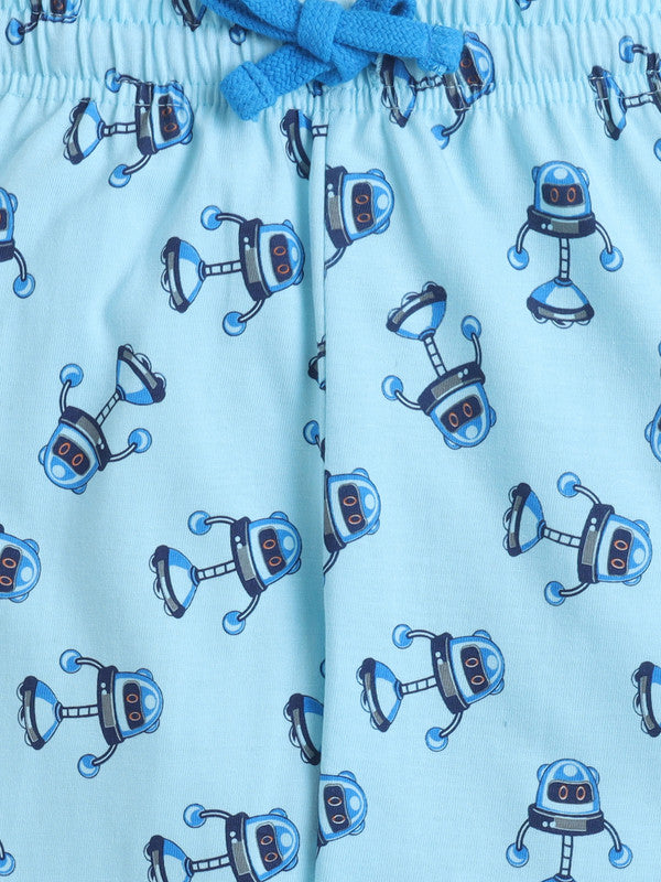 Boys Robot Graphic Cotton Pajama Set “ T-Shirt & Pajama Pants Nightwear