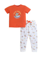 Boys Œenjoy Summer” Print Cotton Pajama Set “ T-Shirt & Pajama Pants Nightwear