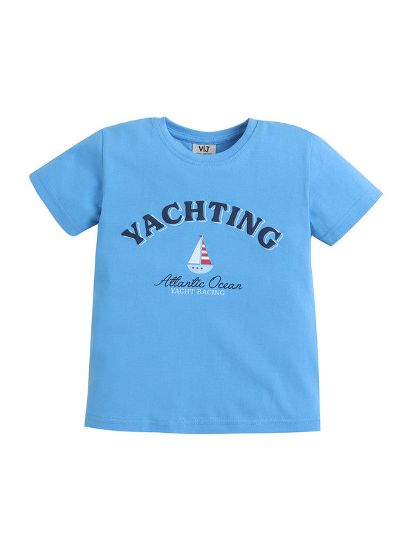 Boys Yachting Graphic Cotton Pajama Set “ T-Shirt & Pajama Pants Nightwear
