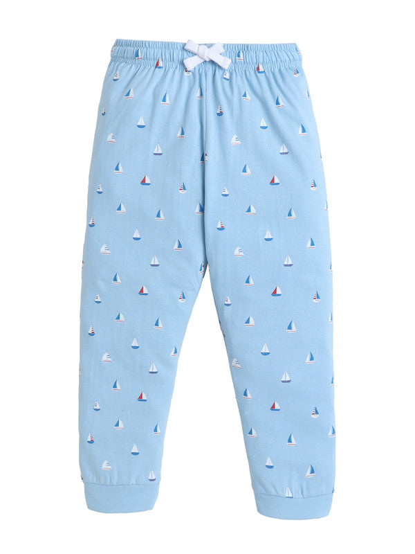 Boys Yachting Graphic Cotton Pajama Set “ T-Shirt & Pajama Pants Nightwear