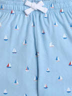 Boys Yachting Graphic Cotton Pajama Set “ T-Shirt & Pajama Pants Nightwear