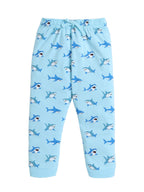 Boys Œsummer” Shark Print Cotton Pajama Set “ T-Shirt & Pajama Pants Nightwear