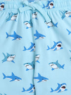 Boys Œsummer” Shark Print Cotton Pajama Set “ T-Shirt & Pajama Pants Nightwear