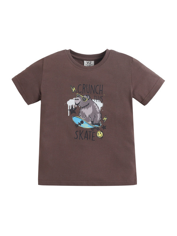 Boys Bear Skate Graphic Cotton Pajama Set “ T-Shirt & Pajama Pants Nightwear