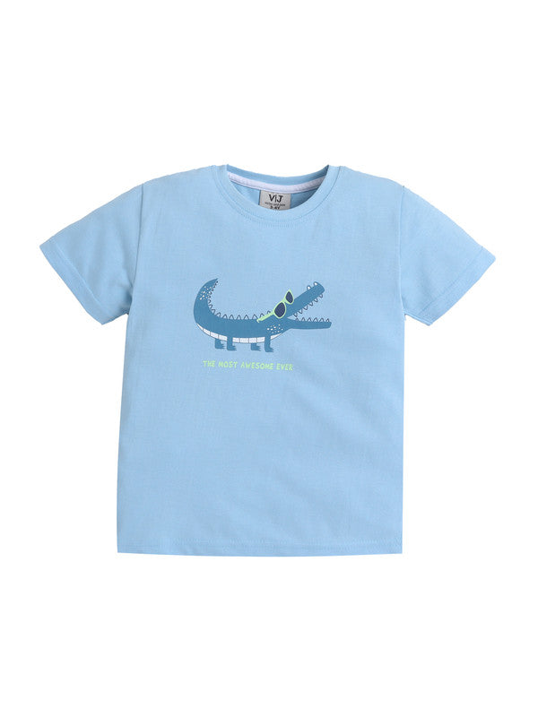 Boys’ Pajama Set “ Crocodile Print Cotton Nightwear (2-Piece Set)
