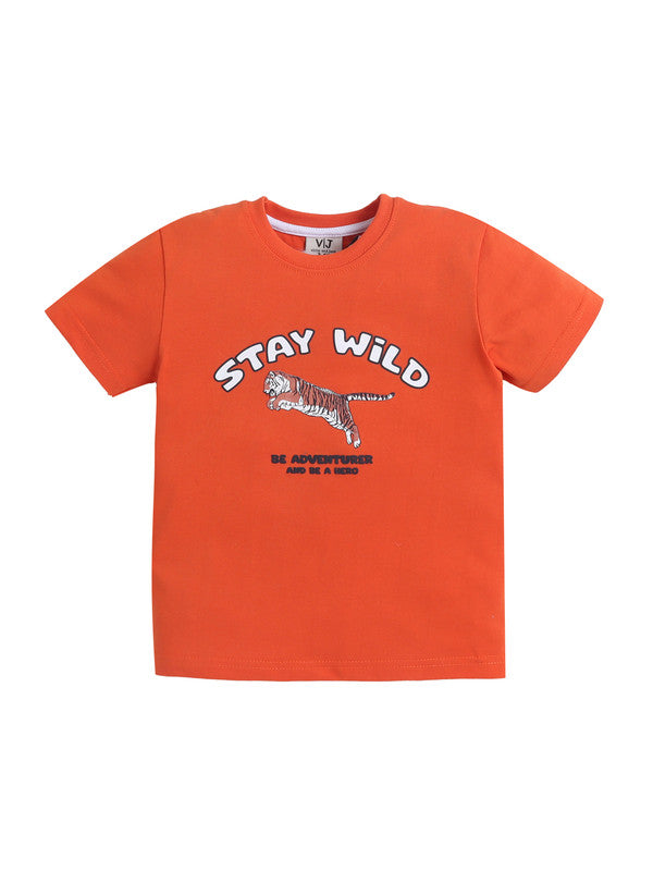 Boys’ Pajama Set “ Stay Wild Tiger Print Cotton Nightwear (2-Piece Set)