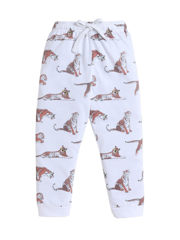 Boys’ Pajama Set “ Stay Wild Tiger Print Cotton Nightwear (2-Piece Set)