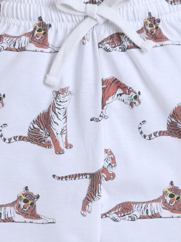 Boys’ Pajama Set “ Stay Wild Tiger Print Cotton Nightwear (2-Piece Set)
