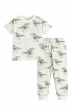 Boys’ Pajama Set “ All-Over Dino Print Cotton Nightwear (2-Piece Set)