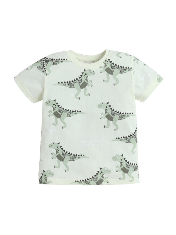 Boys’ Pajama Set “ All-Over Dino Print Cotton Nightwear (2-Piece Set)