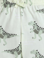 Boys’ Pajama Set “ All-Over Dino Print Cotton Nightwear (2-Piece Set)