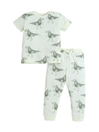 Boys’ Pajama Set “ All-Over Dino Print Cotton Nightwear (2-Piece Set)