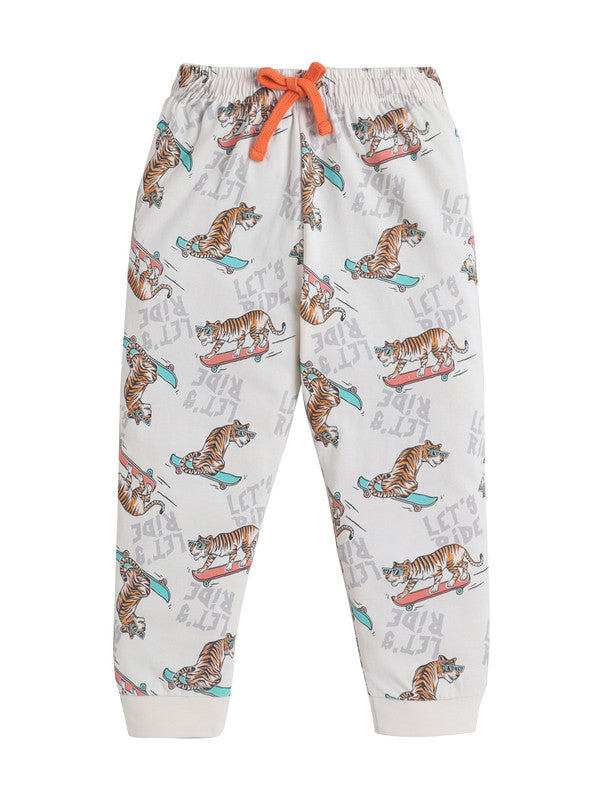 Boys’ Pajama Set “ Playful Animal Print Cotton Nightwear (2-Piece Set)