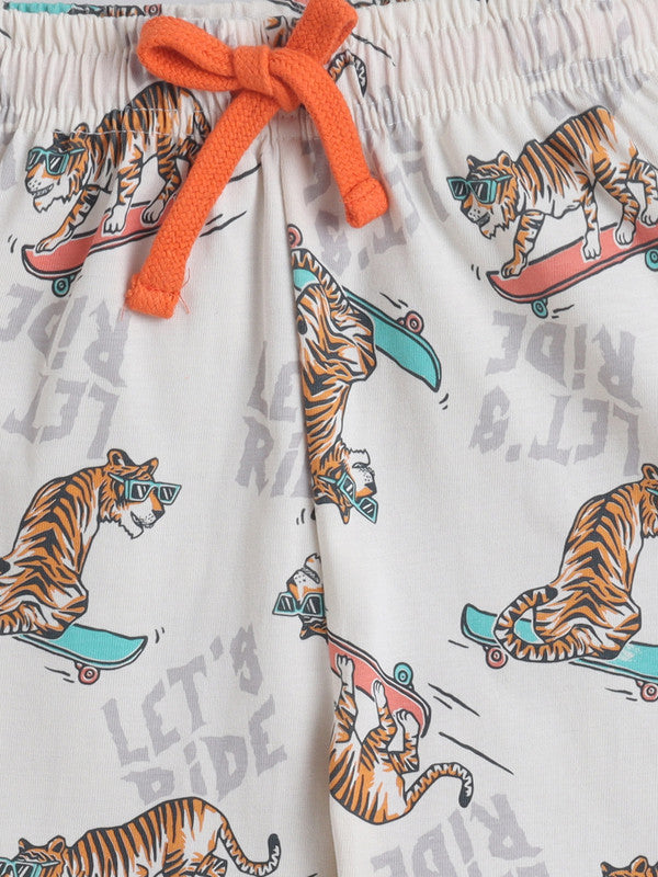 Boys’ Pajama Set “ Playful Animal Print Cotton Nightwear (2-Piece Set)