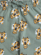 Boys’ Pajama Set “ All-Over Tiger Print Cotton Nightwear (2-Piece Set)