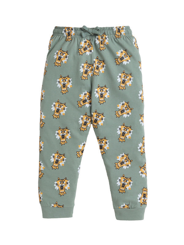 Boys’ Pajama Set “ All-Over Tiger Print Cotton Nightwear (2-Piece Set)
