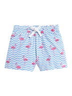 Girls Flamingo Print Cotton Pajama Set “ T-Shirt & Shorts Nightwear