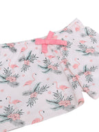 Girls Flamingo Print Cotton Pajama Set “ T-Shirt & Shorts Nightwear