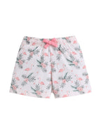 Girls Flamingo Print Cotton Pajama Set “ T-Shirt & Shorts Nightwear