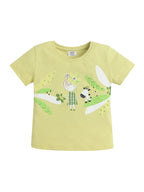 Girls Nature Print Cotton Pajama Set “ T-Shirt & Shorts Nightwear