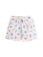 Girls West Coast Print Cotton Pajama Set “ T-Shirt & Shorts Nightwear