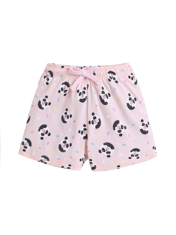 Girls Sweet Dreams Print Cotton Pajama Set “ T-Shirt & Shorts Nightwear