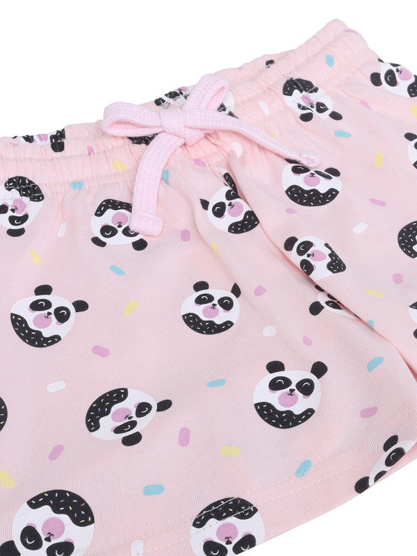 Girls Sweet Dreams Print Cotton Pajama Set “ T-Shirt & Shorts Nightwear
