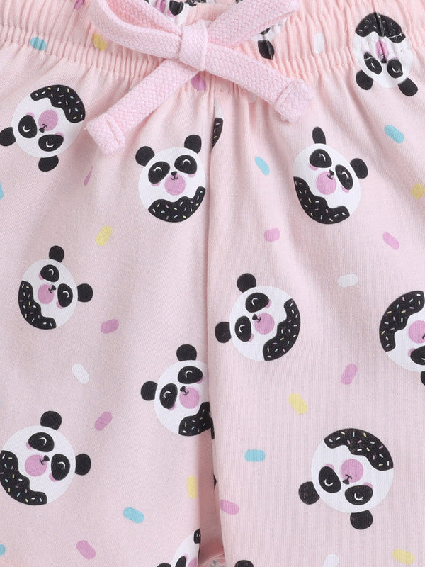 Girls Sweet Dreams Print Cotton Pajama Set “ T-Shirt & Shorts Nightwear