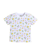 Girls Lemon Print Cotton Pajama Set “ T-Shirt & Shorts Nightwear