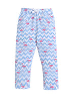 Girls Flamingo Print Cotton Pajama Set “ T-Shirt & Full Pants Nightwear
