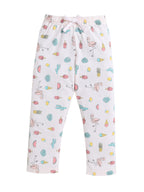 Girls West Coast Print Cotton Pajama Set “ T-Shirt & Full Pants Nightwear