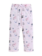 Girls Cat Œlove” Print Cotton Pajama Set “ T-Shirt & Full Pants Nightwear