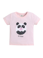 Girls Panda Print Cotton Pajama Set “ T-Shirt & Full Pants Nightwear