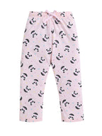 Girls Panda Print Cotton Pajama Set “ T-Shirt & Full Pants Nightwear