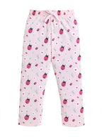 Girls Ladybug Œone” Print Cotton Pajama Set “ T-Shirt & Full Pants Nightwear