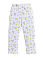 Girls Lemonade Print Cotton Pajama Set “ T-Shirt & Full Pants Nightwear