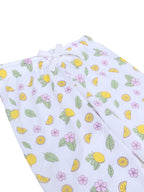 Girls Lemonade Print Cotton Pajama Set “ T-Shirt & Full Pants Nightwear