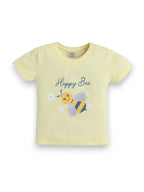 Girls Bee Print Cotton Pajama Set “ T-Shirt & Full Pants Nightwear