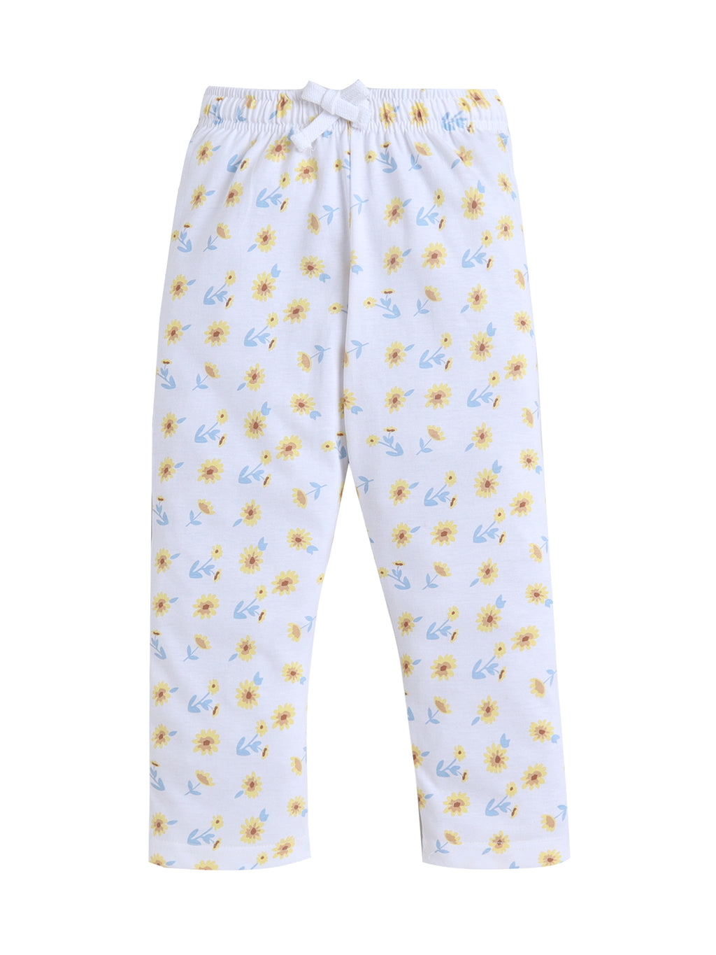 Girls Bee Print Cotton Pajama Set “ T-Shirt & Full Pants Nightwear