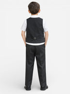 Black Waistcoat, Shirt, Trousers & Red Bow Tie Set (3 Years–8 Years)