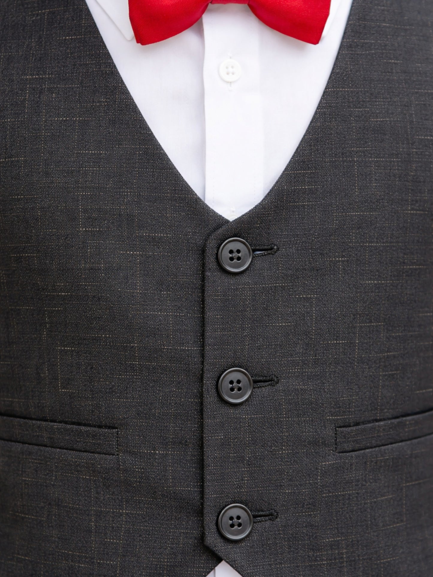 Boys 4 Pc Set Black Waistcoat, Shirt, Trousers & Bow Tie Set (3 Years–8 Years)