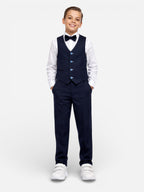 Navy Waistcoat, Shirt, Trousers & Bow Tie Set (3 Years–8 Years)
