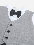 Infant Boys’ Waistcoat, Shirt & Bow Tie Mock Romper Set