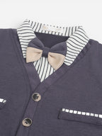 Infant Boys’ Cardigan & Bow Tie Romper Set (2 Pc)