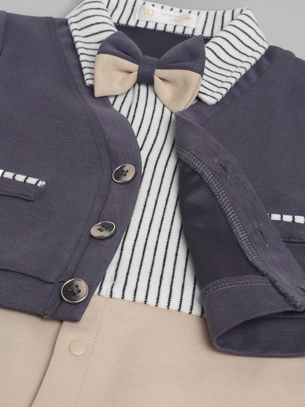 Infant Boys’ Cardigan & Bow Tie Romper Set (2 Pc)