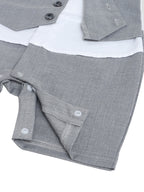 Infant Boys’ Waistcoat, Shirt & Bow Tie Mock Romper 2 Pc Set (Grey)