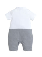 Infant Boys’ Waistcoat, Shirt & Bow Tie Mock Romper 2 Pc Set (Grey)