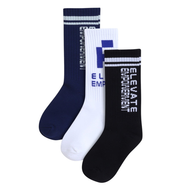 Boys 3 Pairs Textured Crew Length Sports Socks